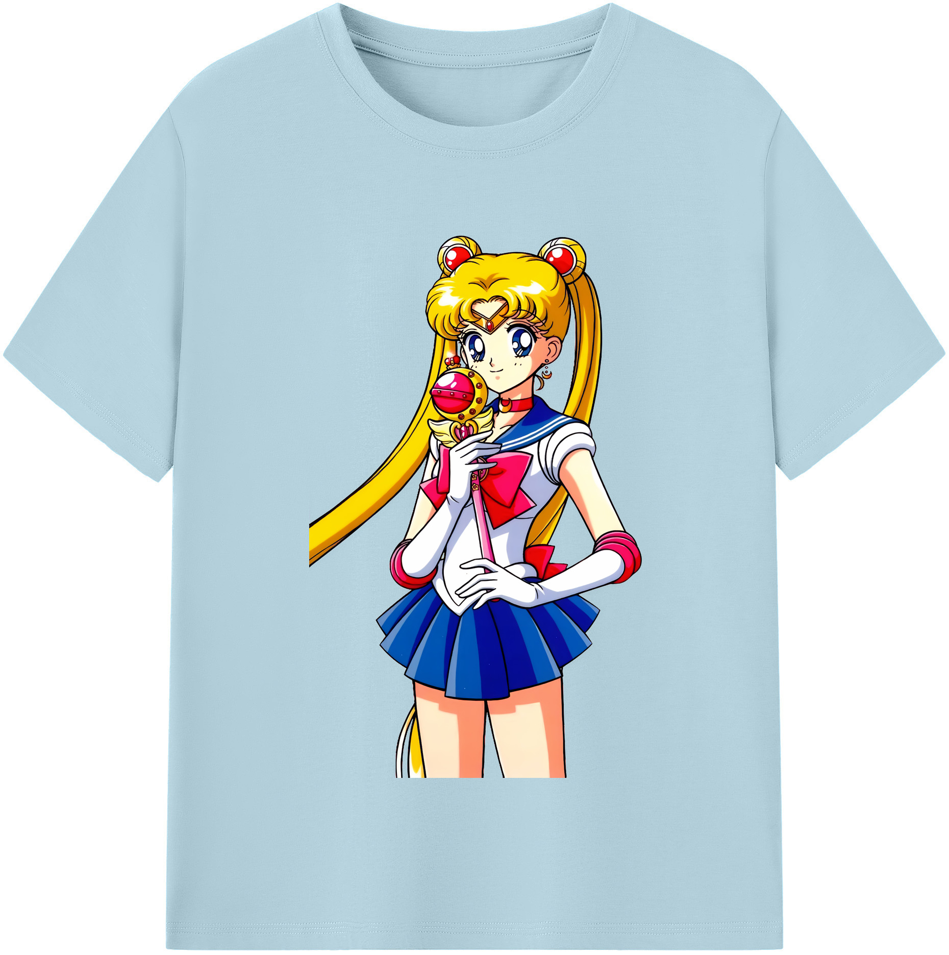 （画像用） 美少女戦士セーラームーン 月野 うさぎ つきの うさぎ Sailor Moon Tsukino Usagi 綿100％半袖Tシャツ（フロントプリント）